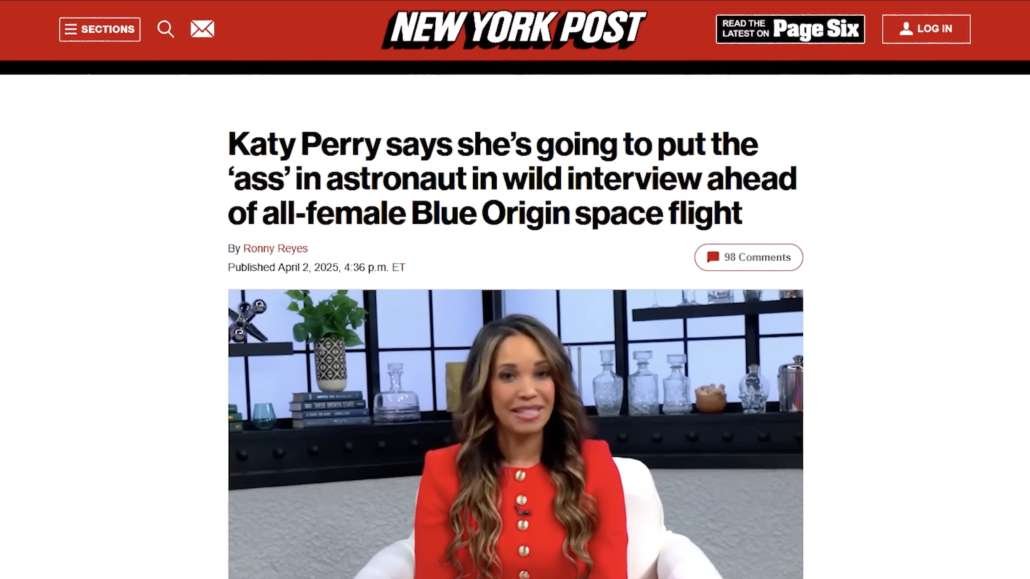 Space is FAKE and GAY: Blue Origin Edition | Quick Guide 3 Katy Perry Astronaut